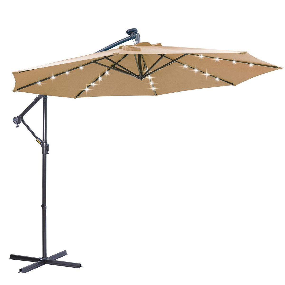 Solar-Lighted Offset Patio Umbrella