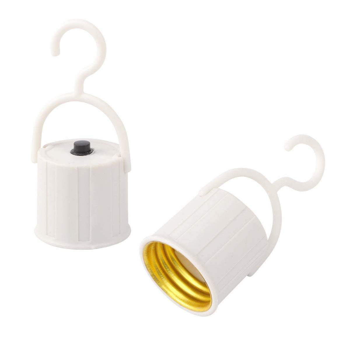 Portable E27 Screw-In Bulb Holders with Hooks, 10-Piece Set