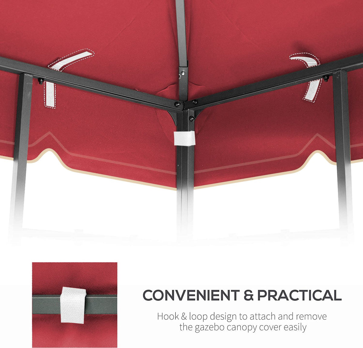 Red Double-Tier Gazebo Replacement Canopy