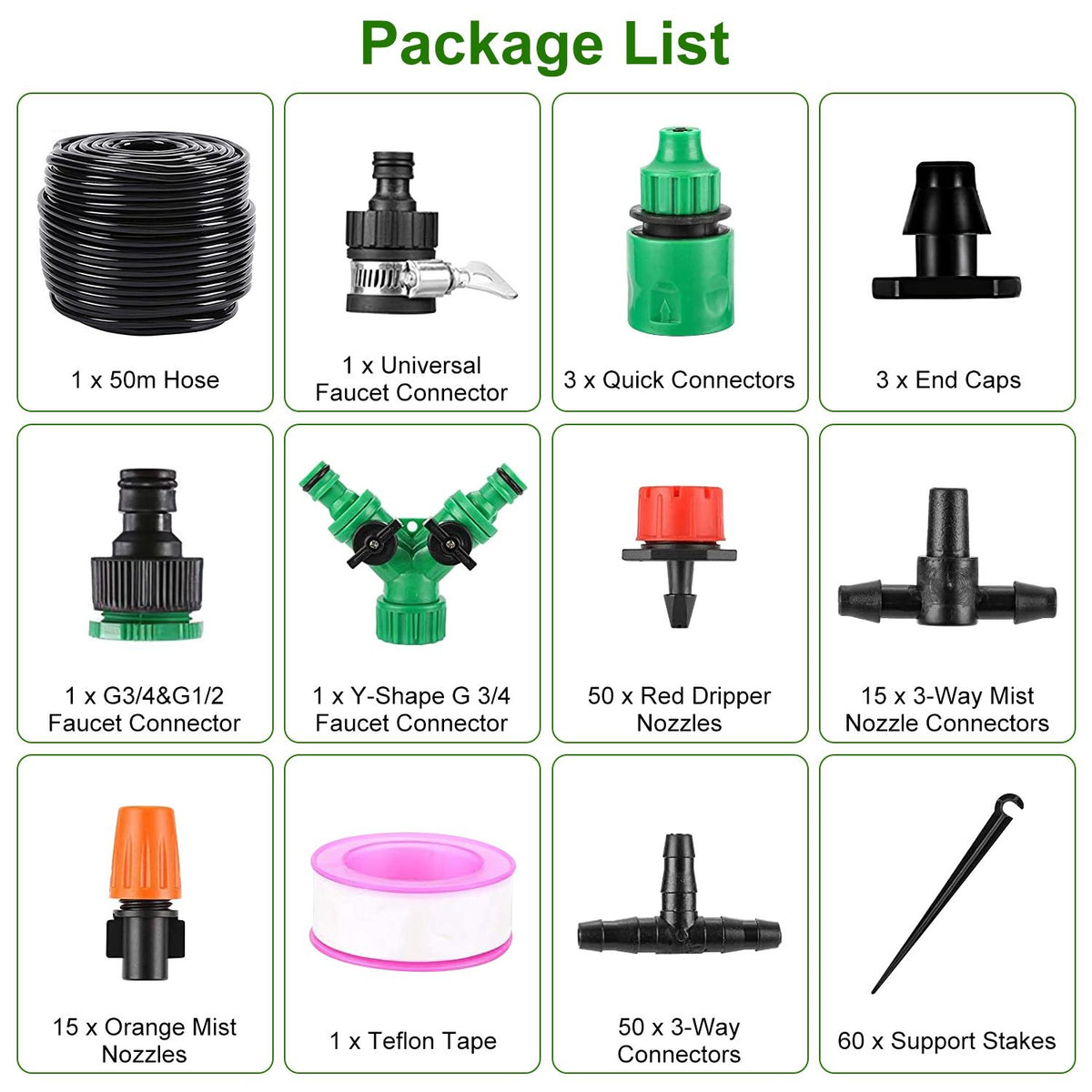Adjustable Drip and Misting Garden Irrigation Kit
