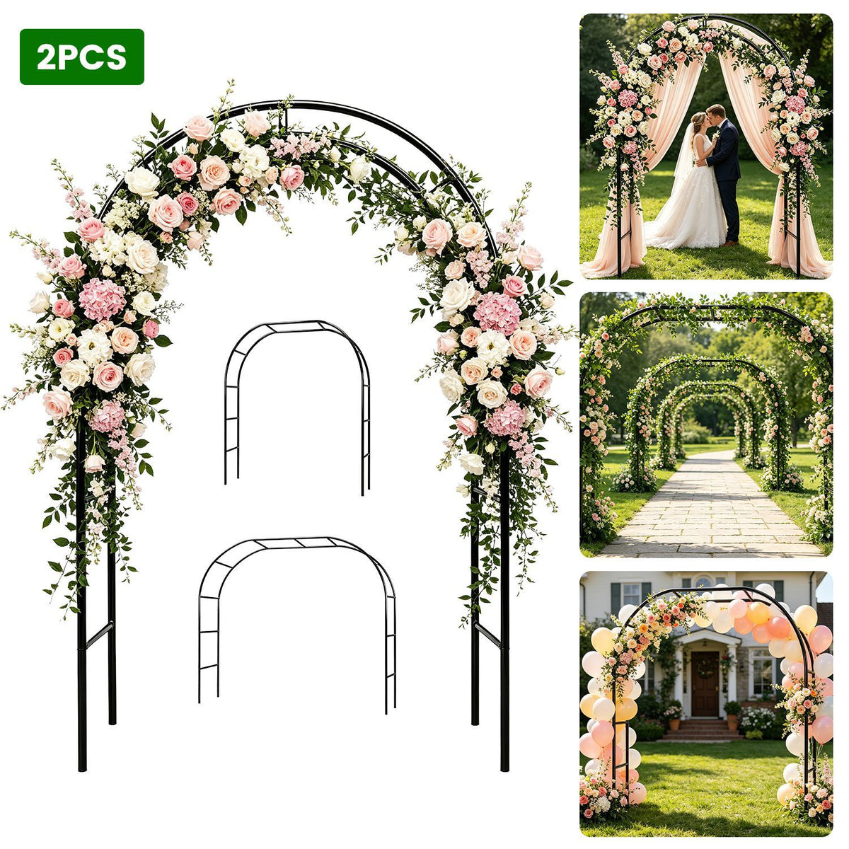 Adjustable Garden Arch for Climbing Plants and Events