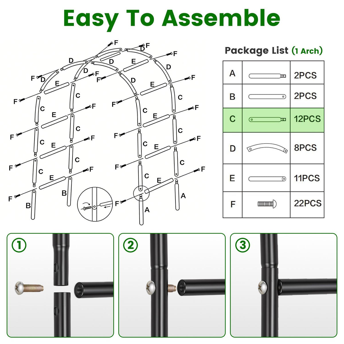 Adjustable Garden Arch for Climbing Plants and Events