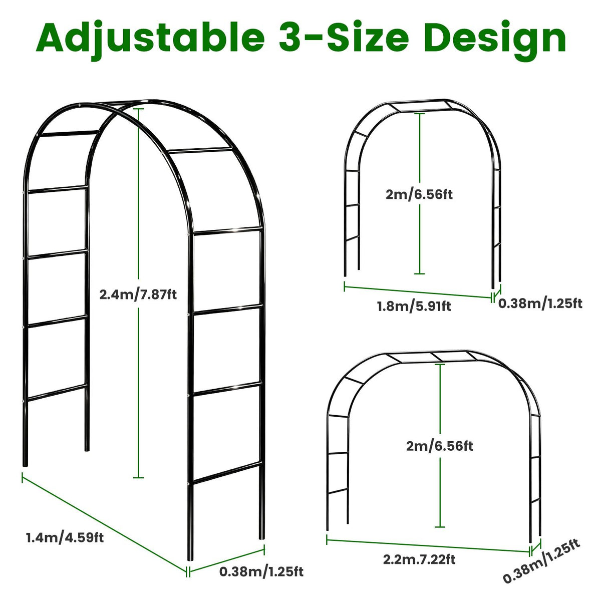 Adjustable Garden Arch for Climbing Plants and Events