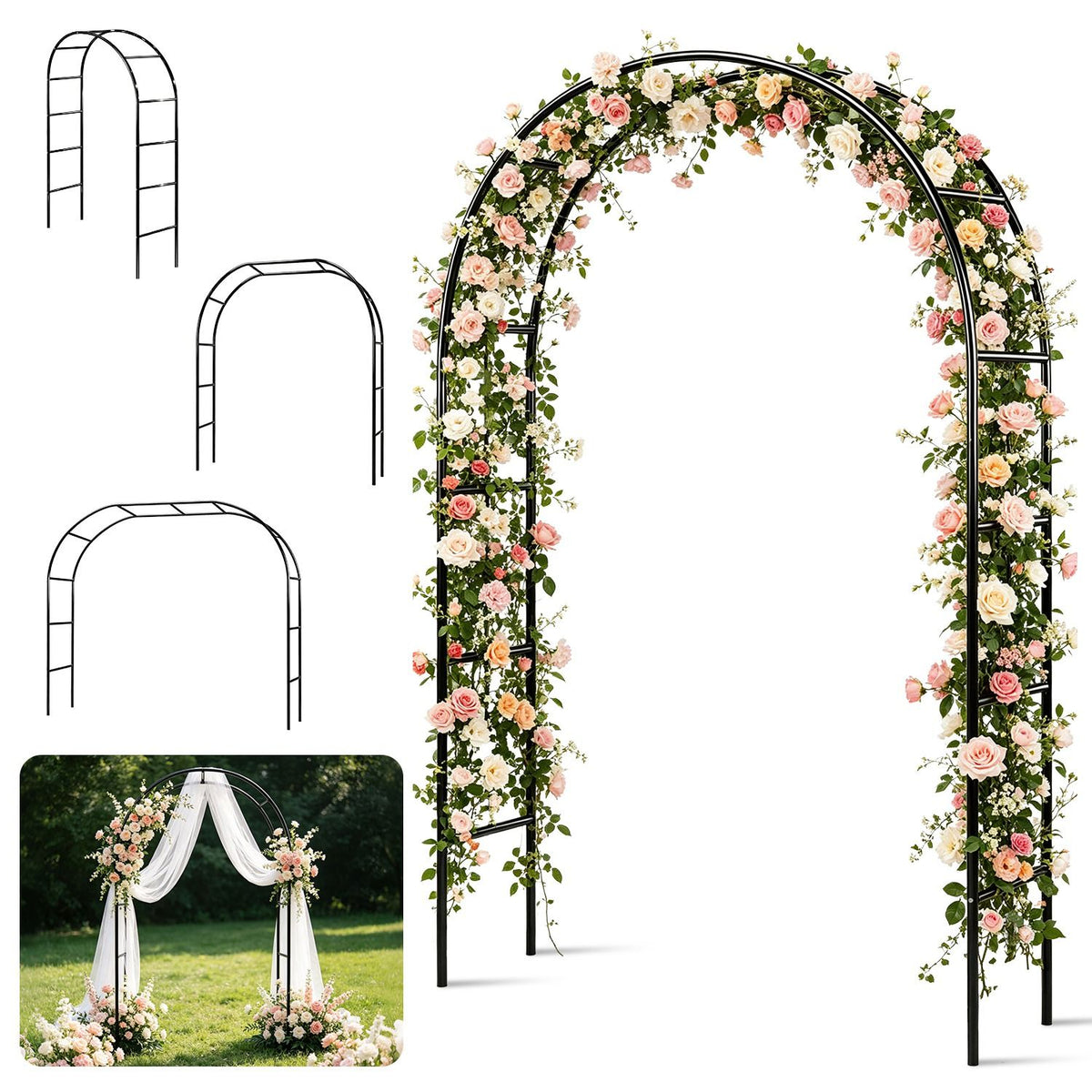 Adjustable Garden Arch for Climbing Plants and Events