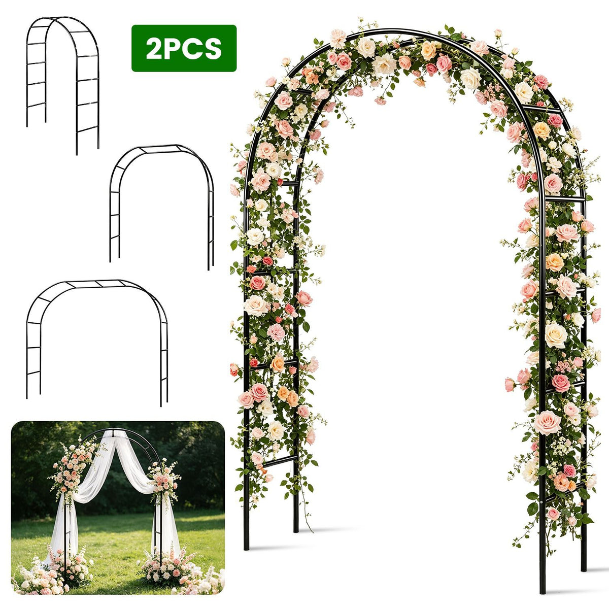 Adjustable Garden Arch for Climbing Plants and Events