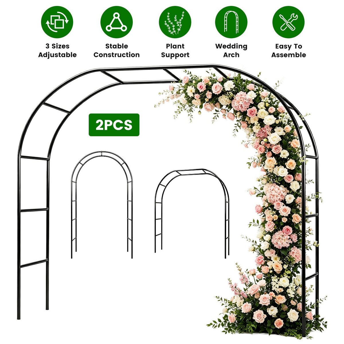 Adjustable Garden Arch for Climbing Plants and Events