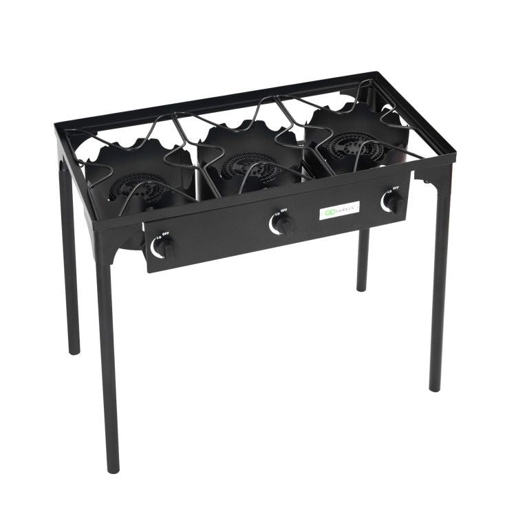 Portable Triple-Burner Propane Cooker for Outdoor Meals