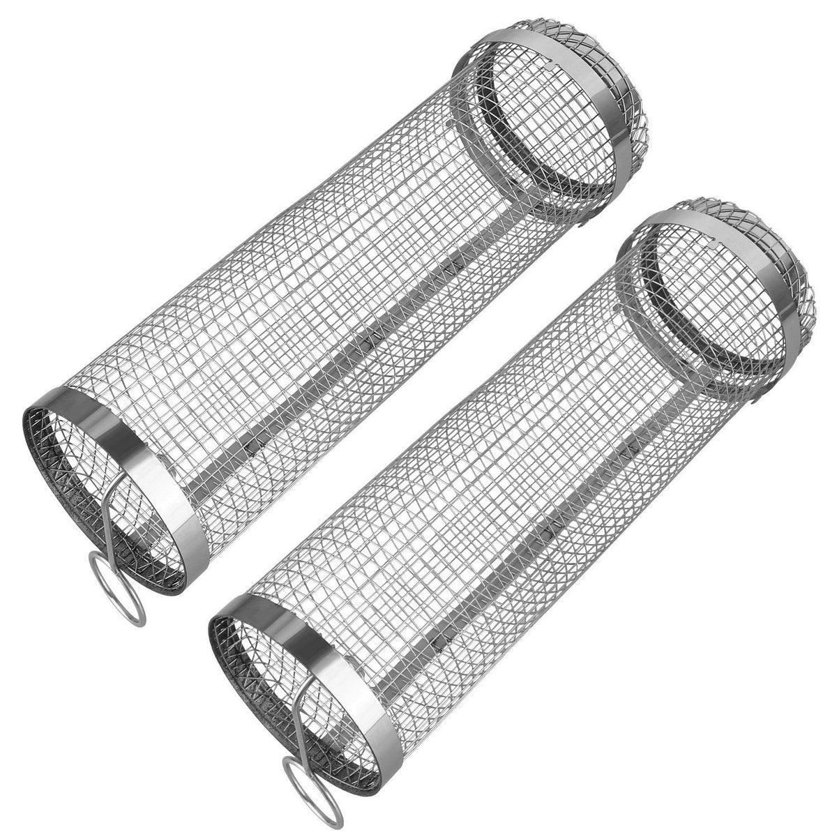 Portable Rolling Grill Baskets with Removable Covers