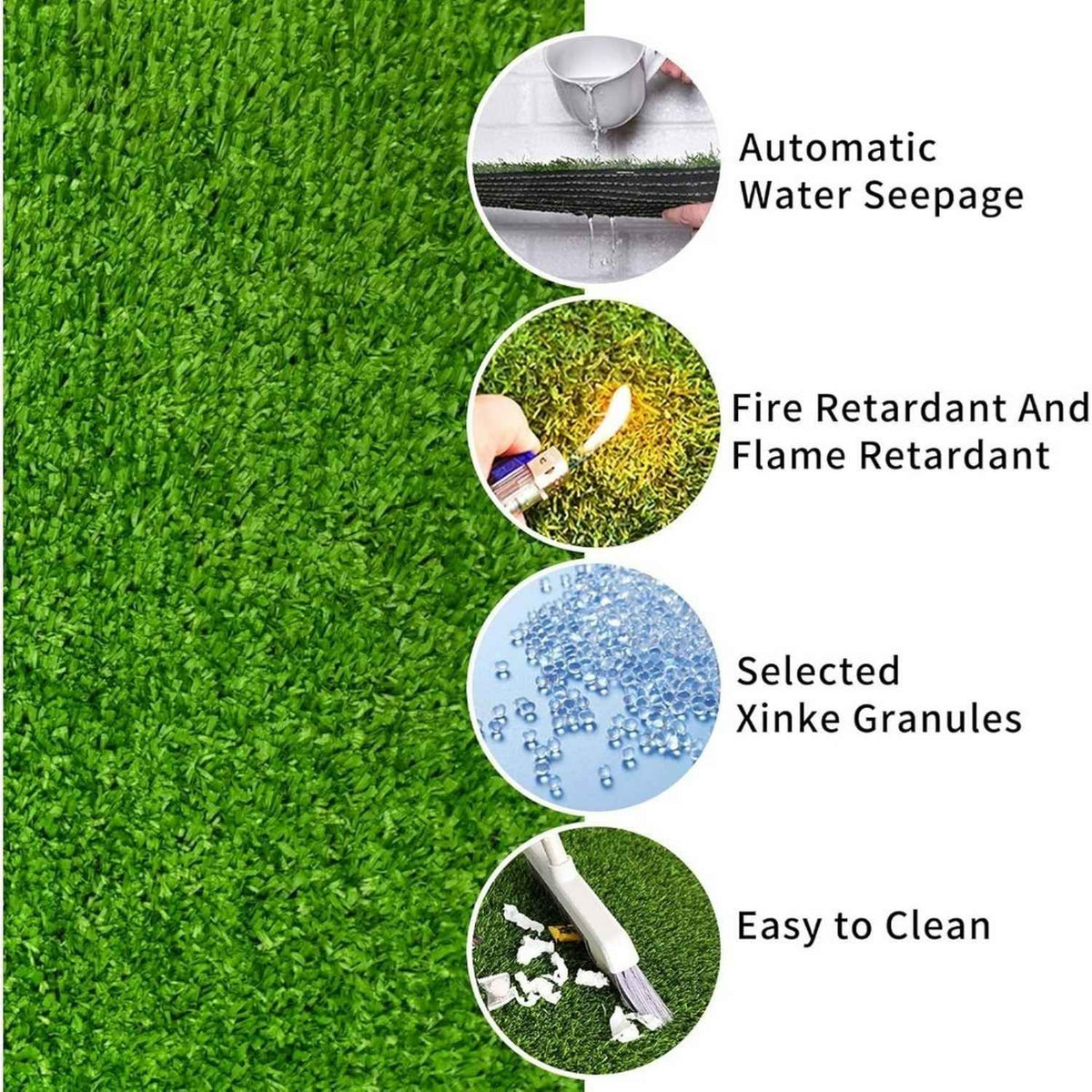Cut-to-Fit Artificial Turf with Drainage Holes