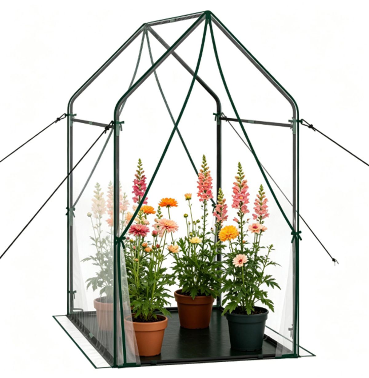 Portable Mini Greenhouse with Detachable Bottom Mat