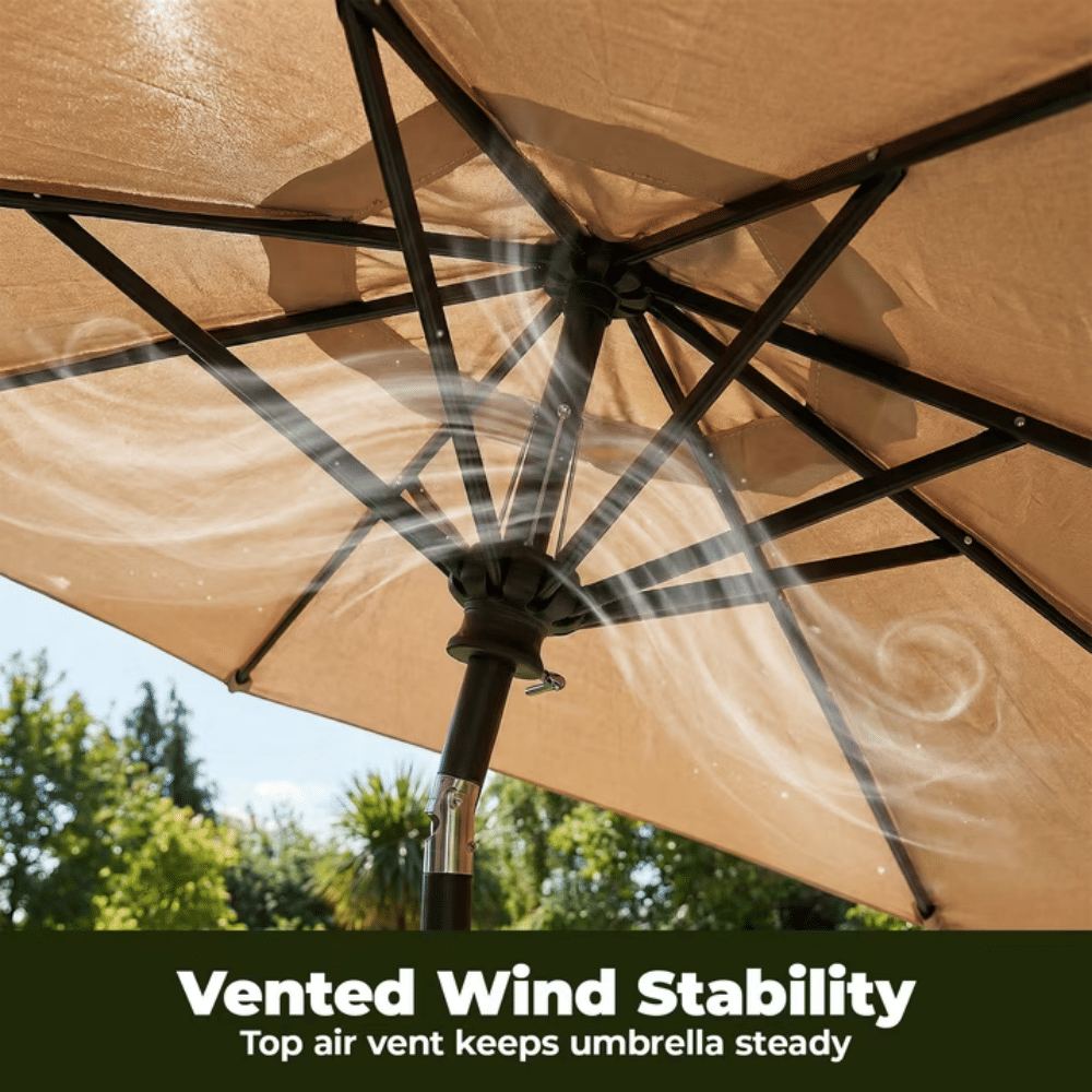 Crank-Open Patio Umbrella with Adjustable Tilt