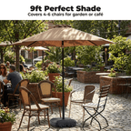 Crank-Open Patio Umbrella with Adjustable Tilt