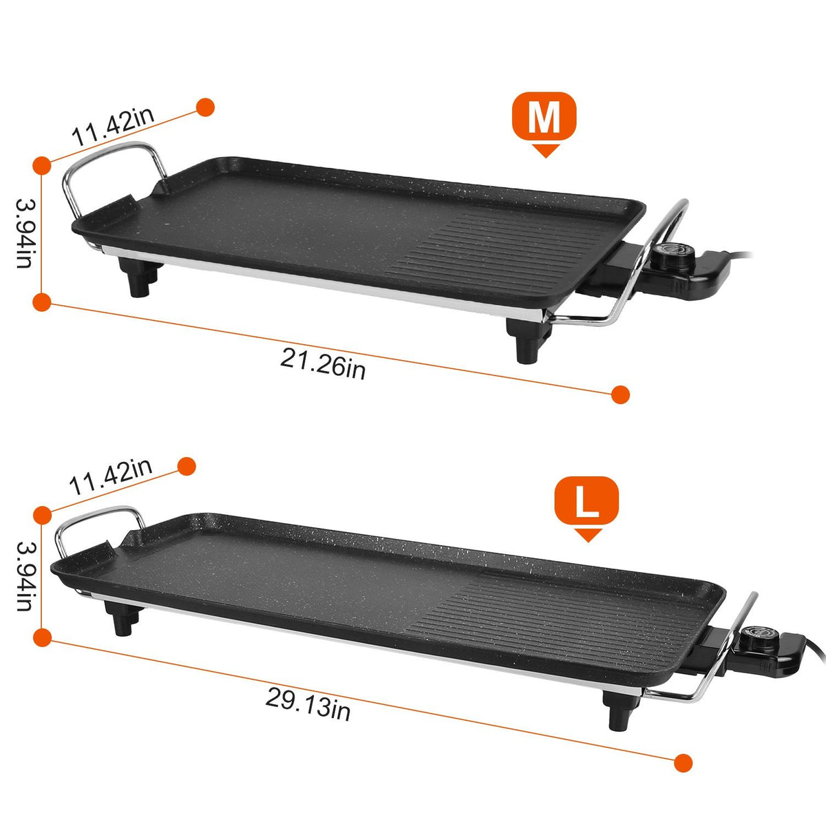 Adjustable Tabletop Electric Grill with Dual Cooking Zones