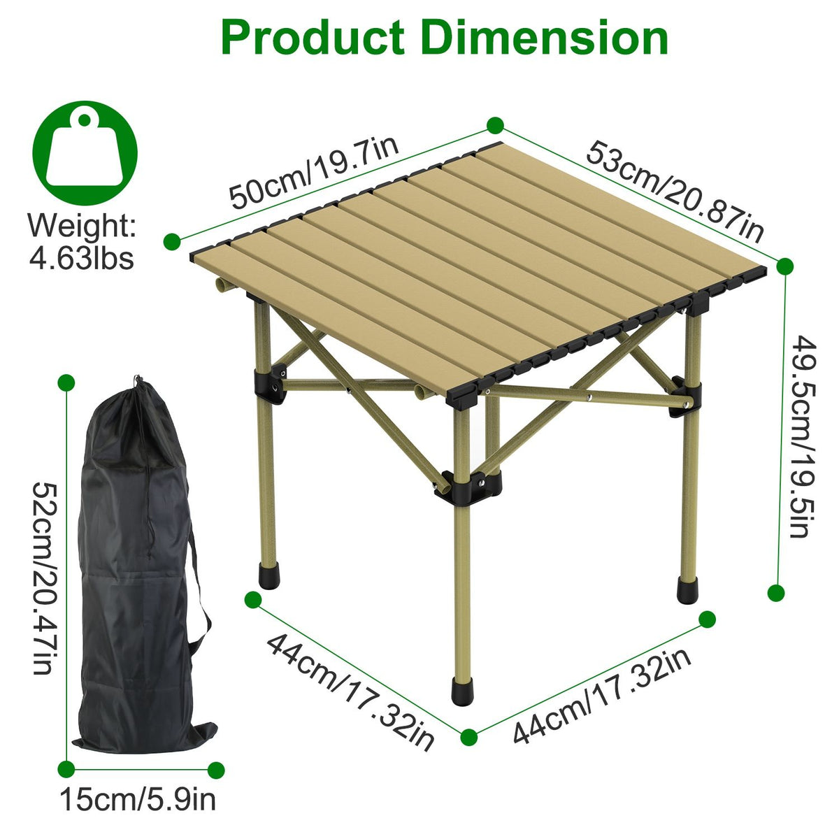 Roll-Up Folding Table for Camping and Patio Use