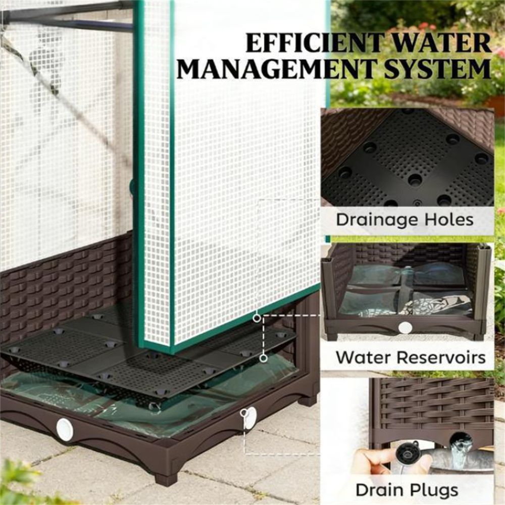 Compact Garden Bed with Trellis and Cover