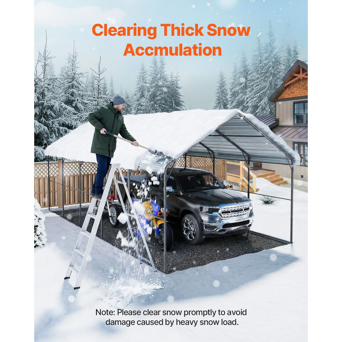 Full-Coverage Outdoor Carport with Removable Sidewalls
