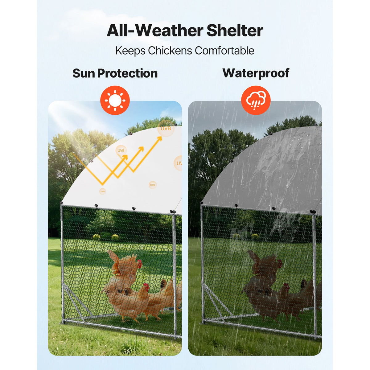 Walk-In Dome-Roof Poultry Run with Cover