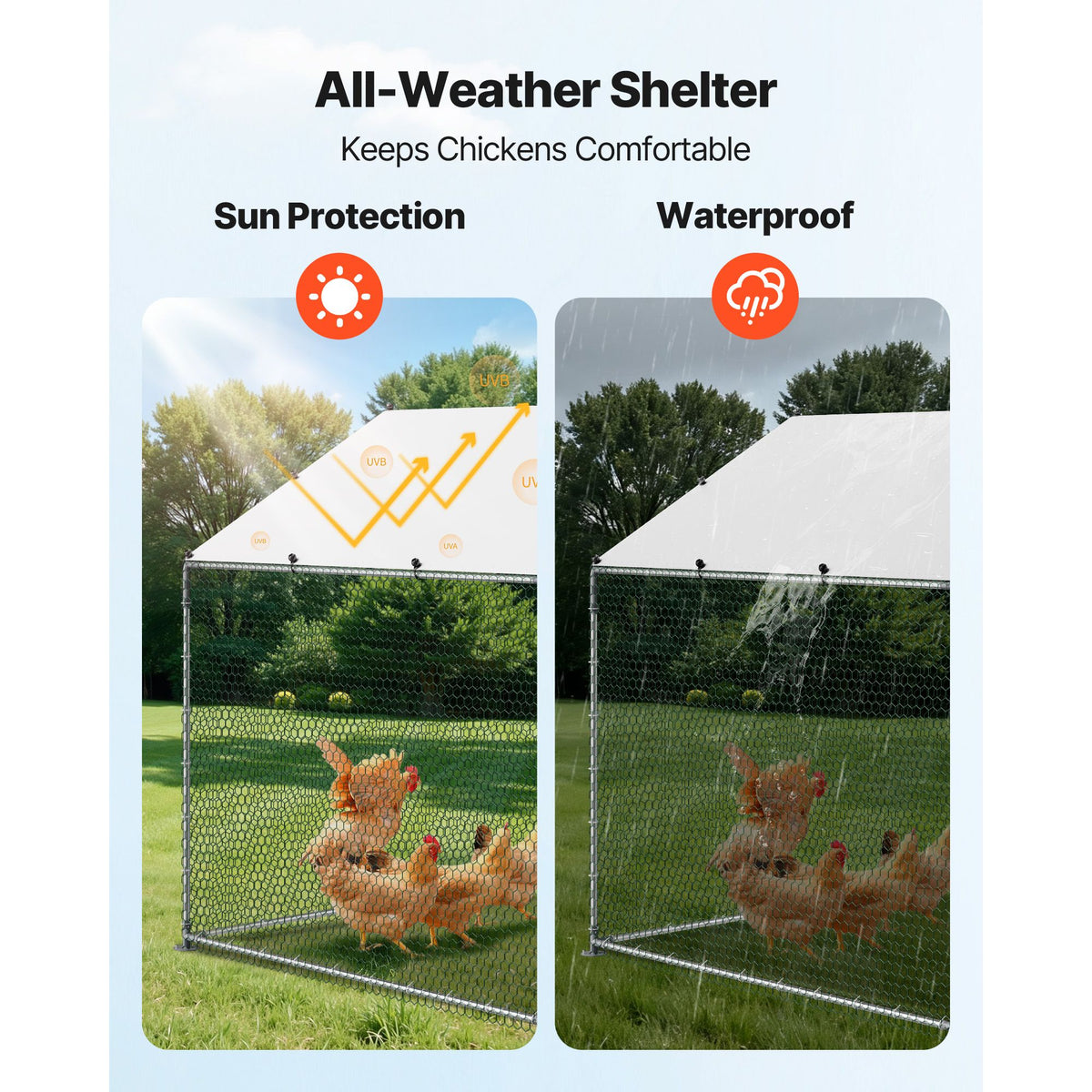 Walk-In Poultry Run with Spire Roof and Lock