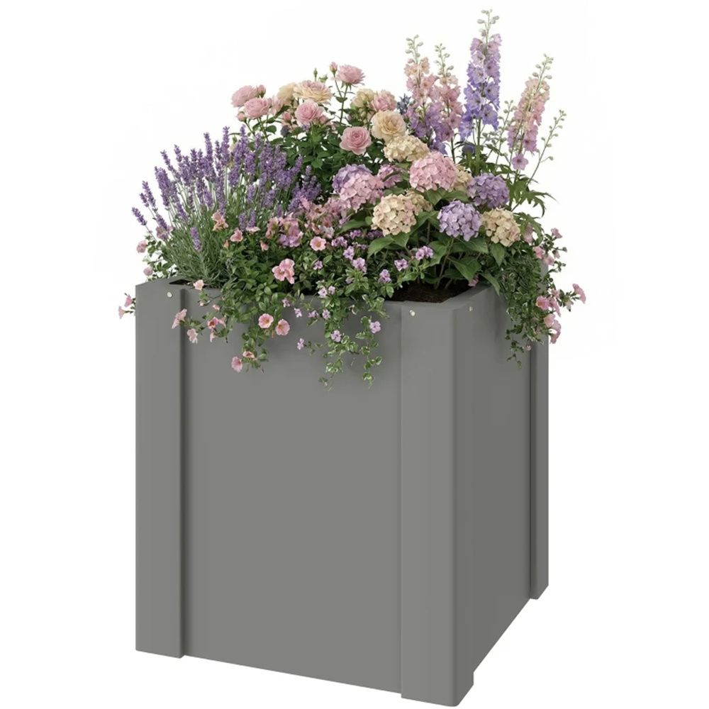 Deep Gray Raised Garden Bed for Flowers and Vegetables