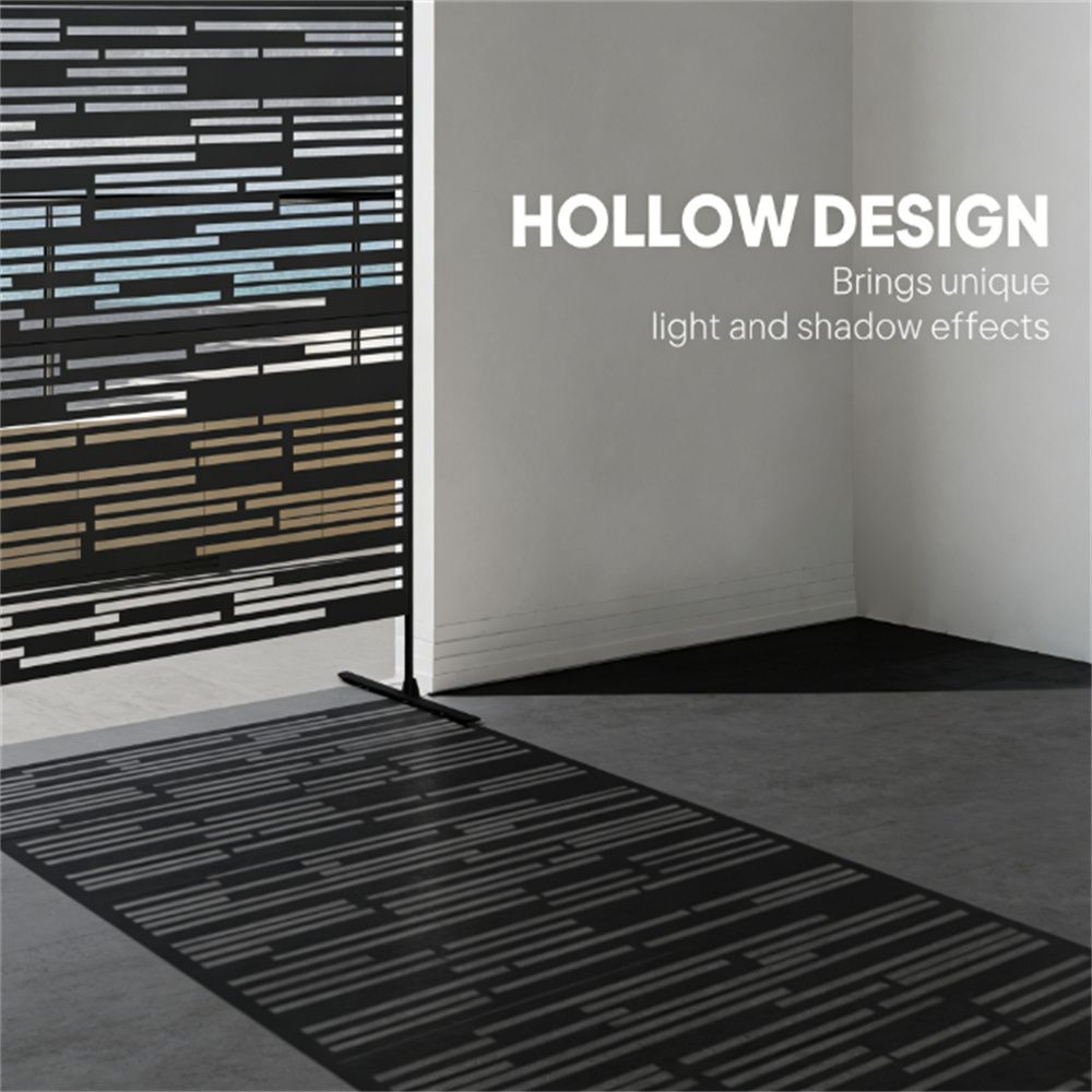 Black Three-Panel Outdoor Divider and Trellis