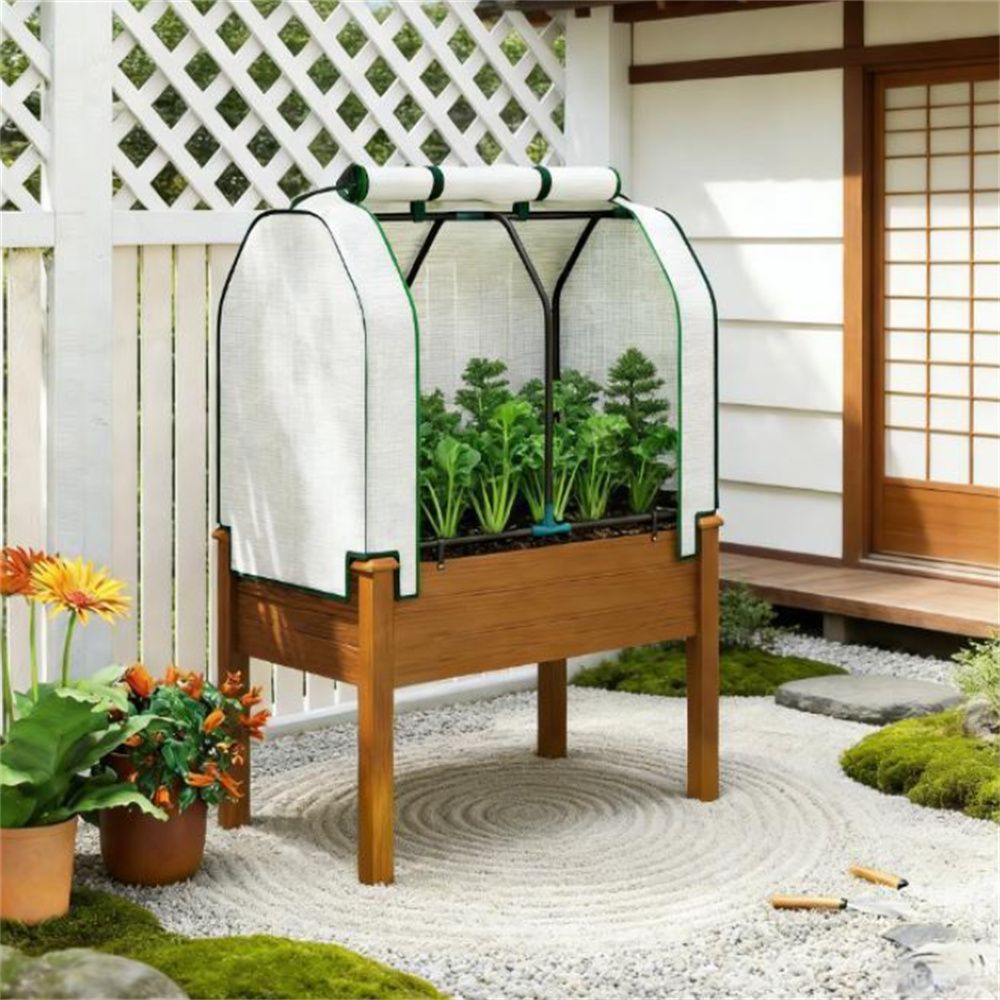 Covered Raised Garden Bed with Adjustable Airflow