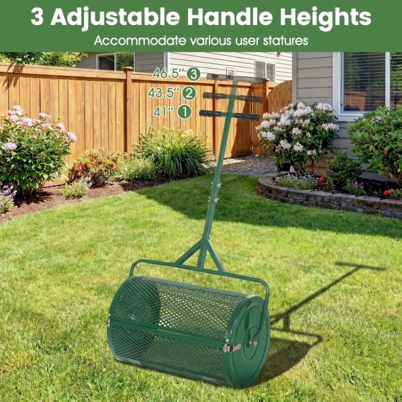 Rolling Garden Spreader with Adjustable Handle