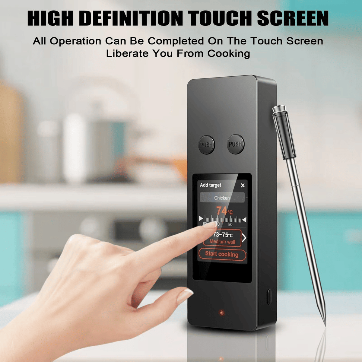 Wireless BBQ Thermometer with Probe Display