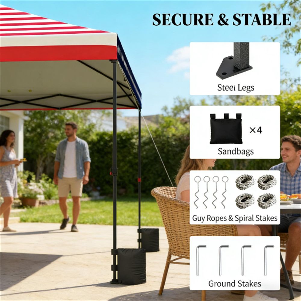 American Flag Pop-Up Canopy with One-Push Setup