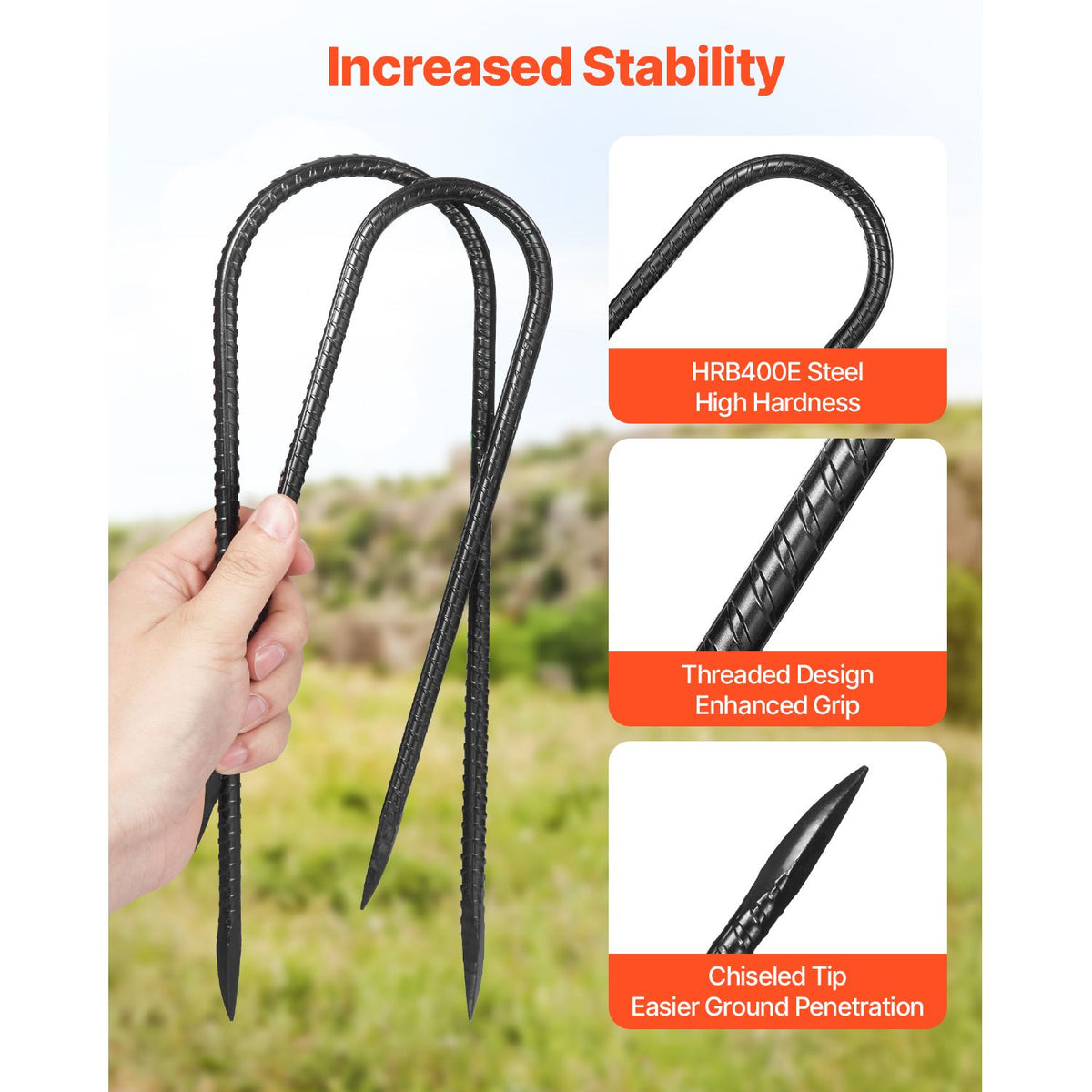 U-Shaped Ground Anchors for Outdoor Projects