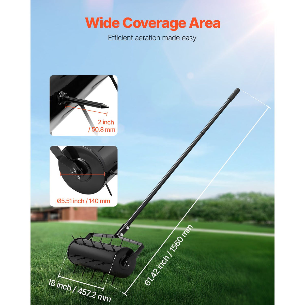 Manual Rolling Aerator for Compacted Lawns