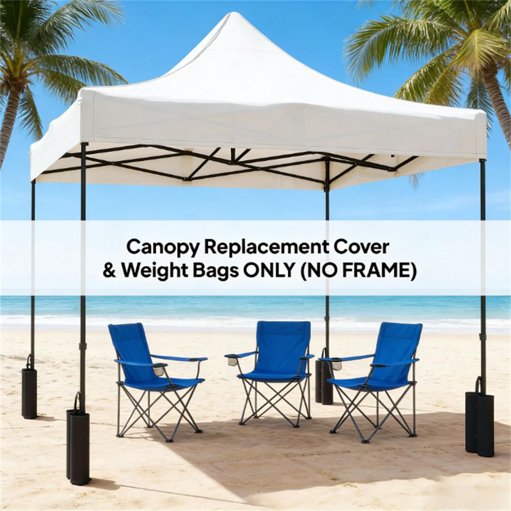Peak-Pole Replacement Canopy Top with Weight Bags