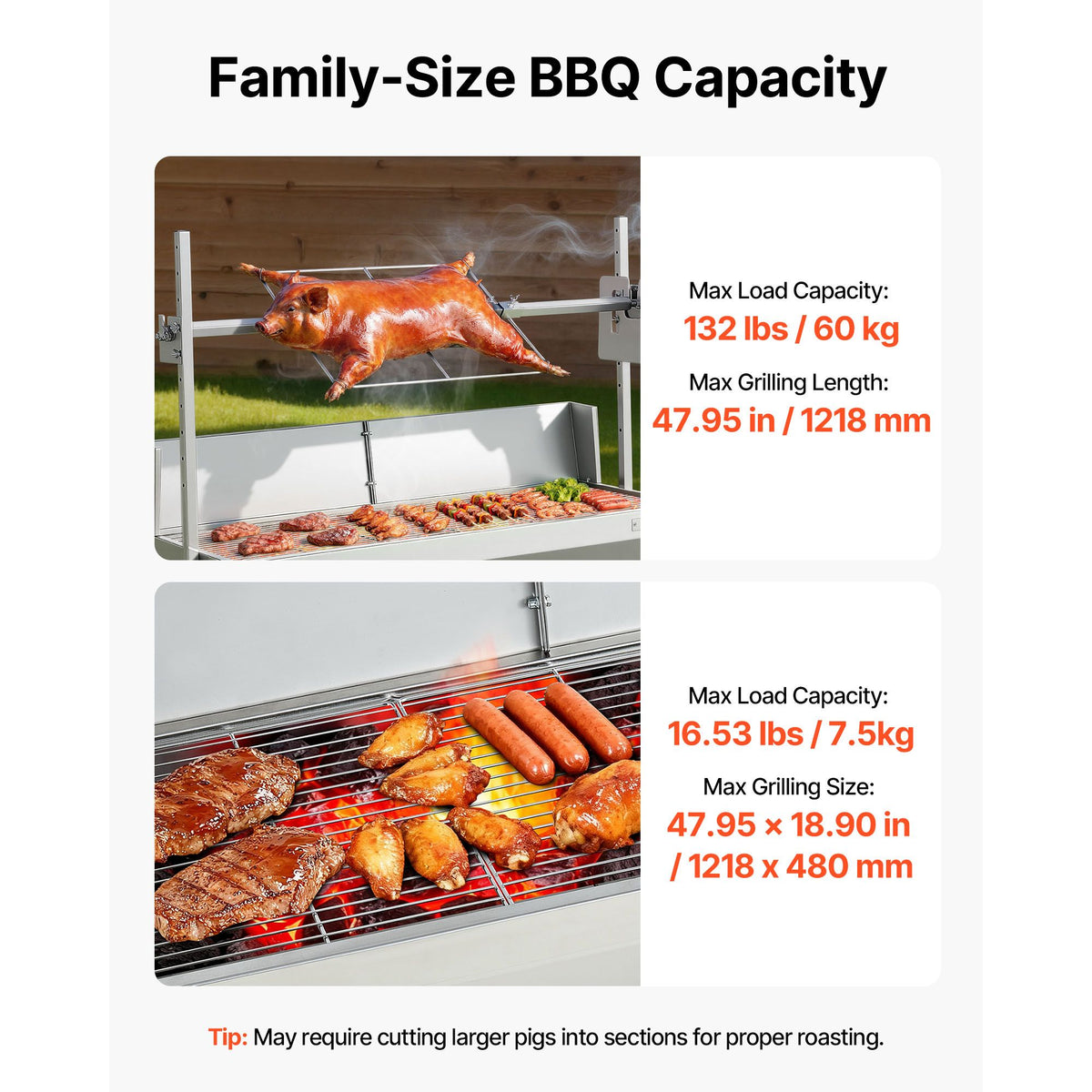 Outdoor Charcoal Rotisserie Grill for Pig and Lamb Roasting