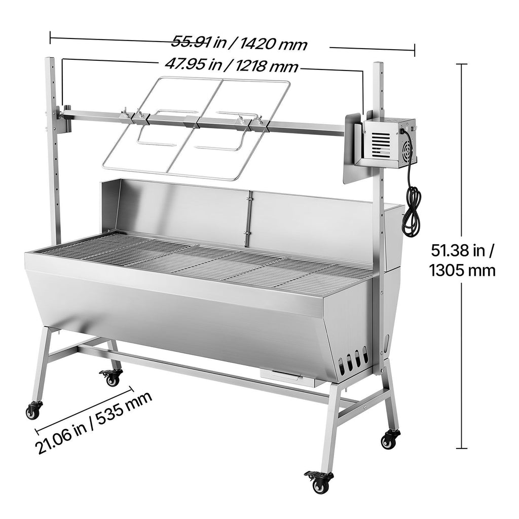 Outdoor Charcoal Rotisserie Grill for Pig and Lamb Roasting