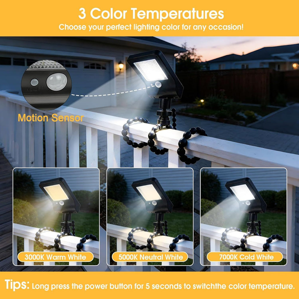 Motion-Sensing Solar Light with Flexible Octopus Mount