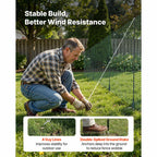 Temporary Garden Fence with Posts, Stakes, and Guy Ropes