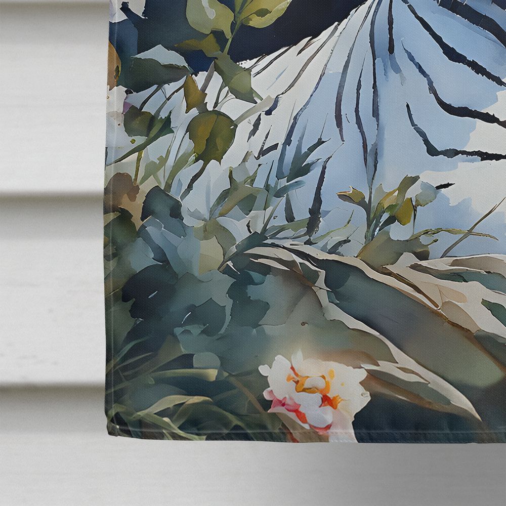 White Tiger Artwork Double-Sided Decorative House Flag