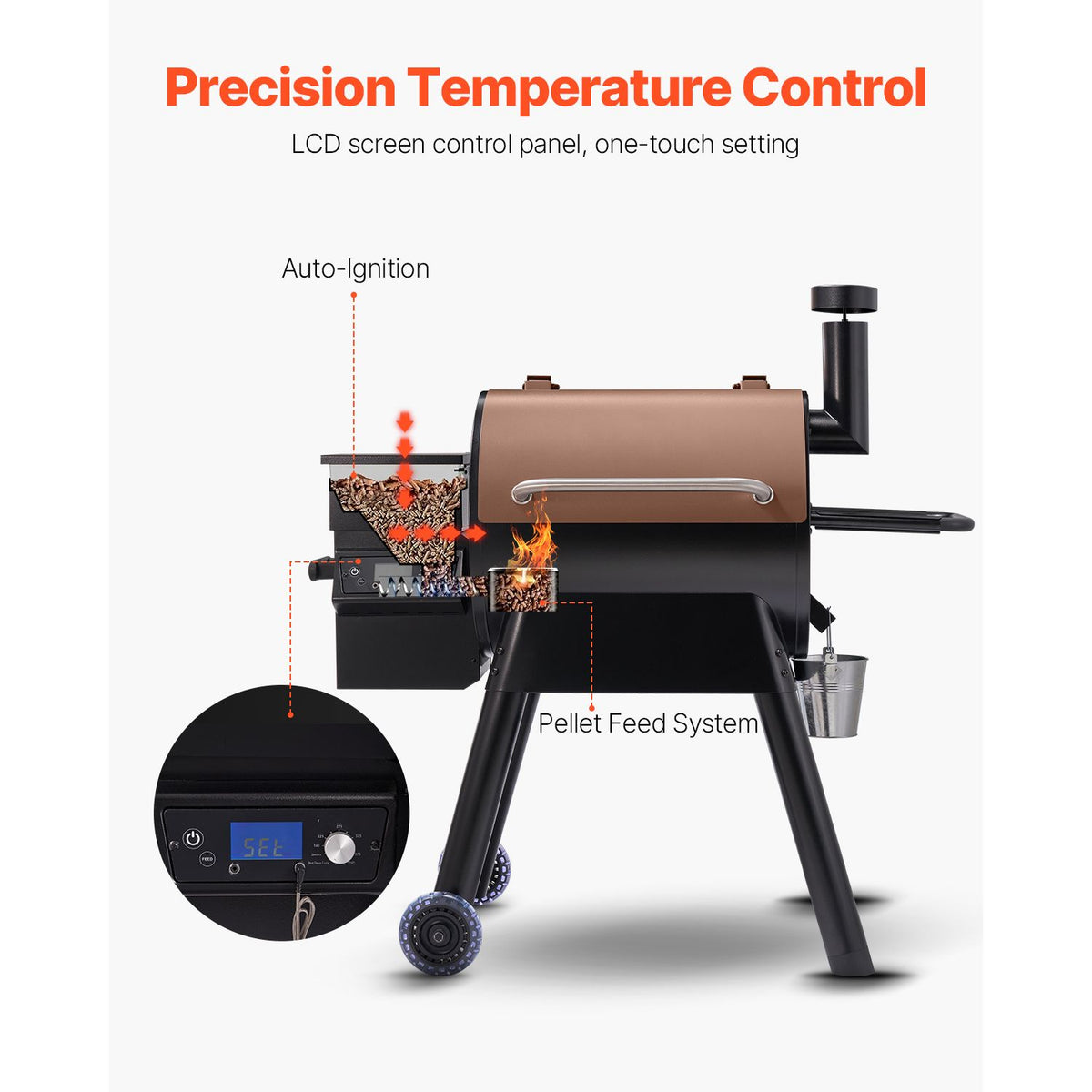 VEVOR 8-in-1 Wood Pellet Grill and Smoker