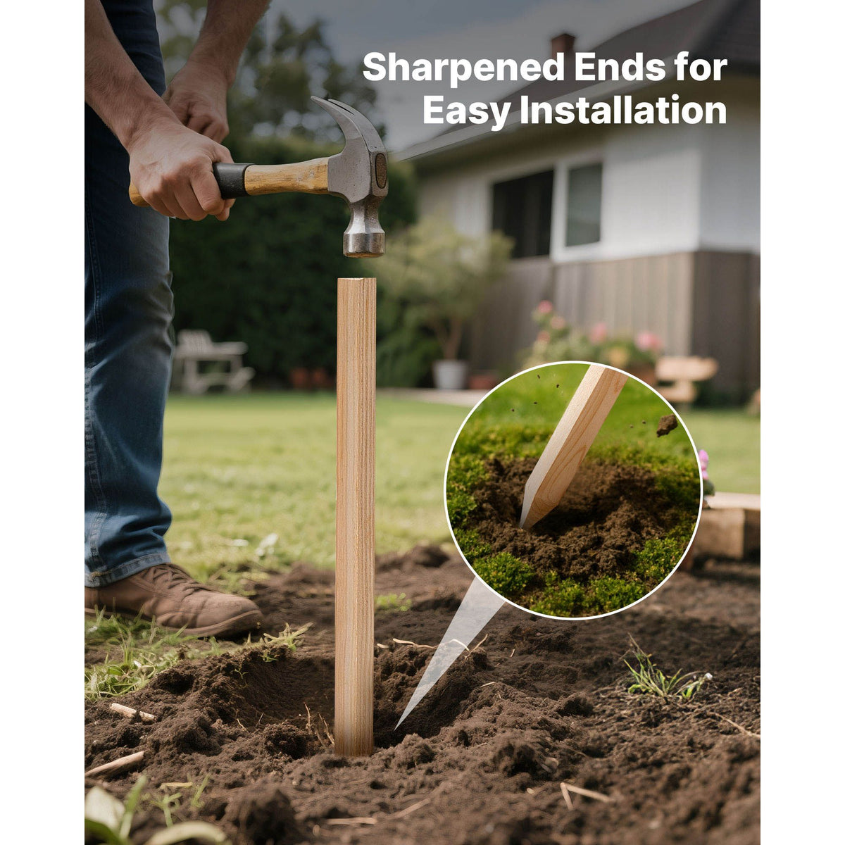 Pointed Garden and Survey Stakes for Outdoor Projects
